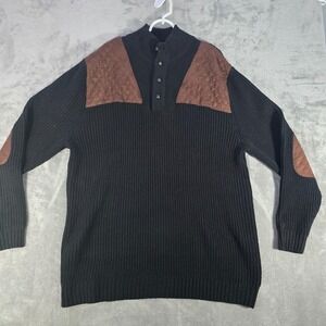 Boulder‎ Creek Sweater Pullover Quilted Patches Mock Neck 2XL Big